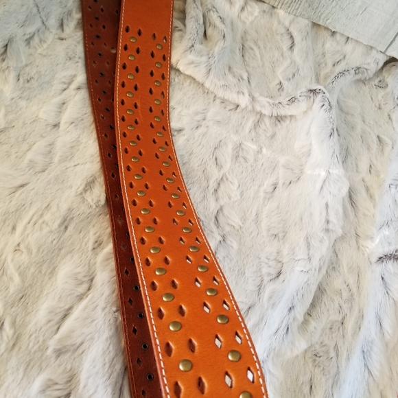 Linea Pelle Hand Tooled Leather Belt - Picture 5 of 7